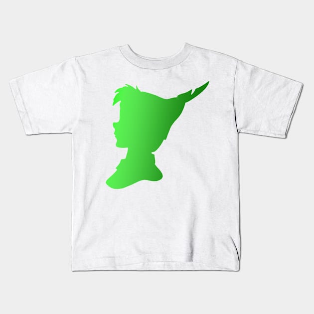 Peter Pan Ombre Silhouette Kids T-Shirt by ijsw